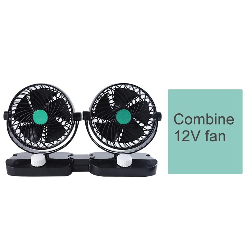 Mini 6 Inch Car Fan Double Head Shaking Small Electric Auto Fan Universal Summer Cooling Fan