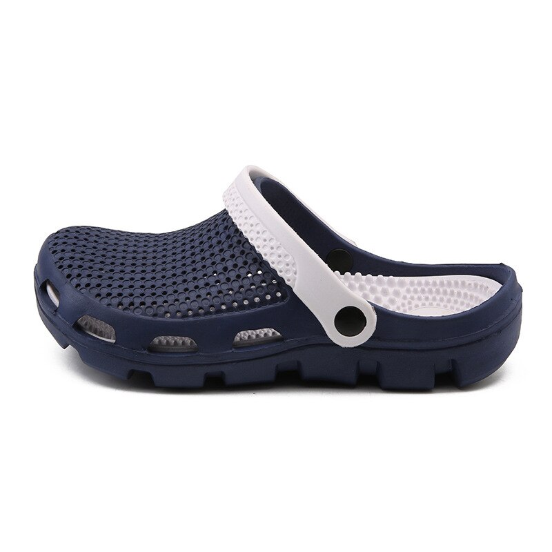 Mannen Strand Slippers Zomer Sport Klomp Strand Schoenen Tuin Ademend Comfort Sandalen Slip Op Casual Water Schoenen: Blue Grey / 9