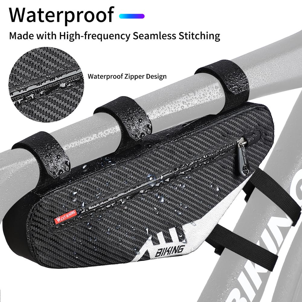 WEST BIKING-bolsa triangular para bicicleta de montaña y carretera, herramientas de reparación, alforja negra, bolsa para tubo de ciclismo, accesorios para bicicleta