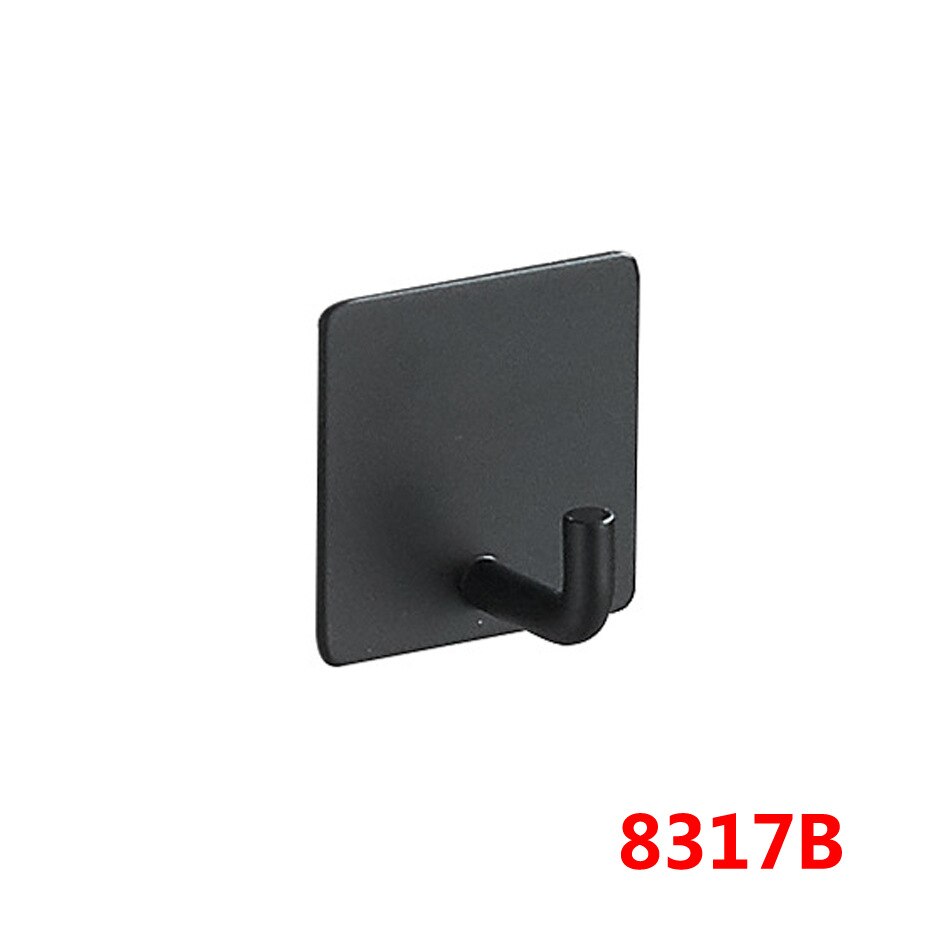 ZOTOBON Black Robe Hook Wall Hook Towel Hook for Bathroom Stainless Steel Coat Hook Rustproof Hook Hanger for Kitchen Hardware: 8317B
