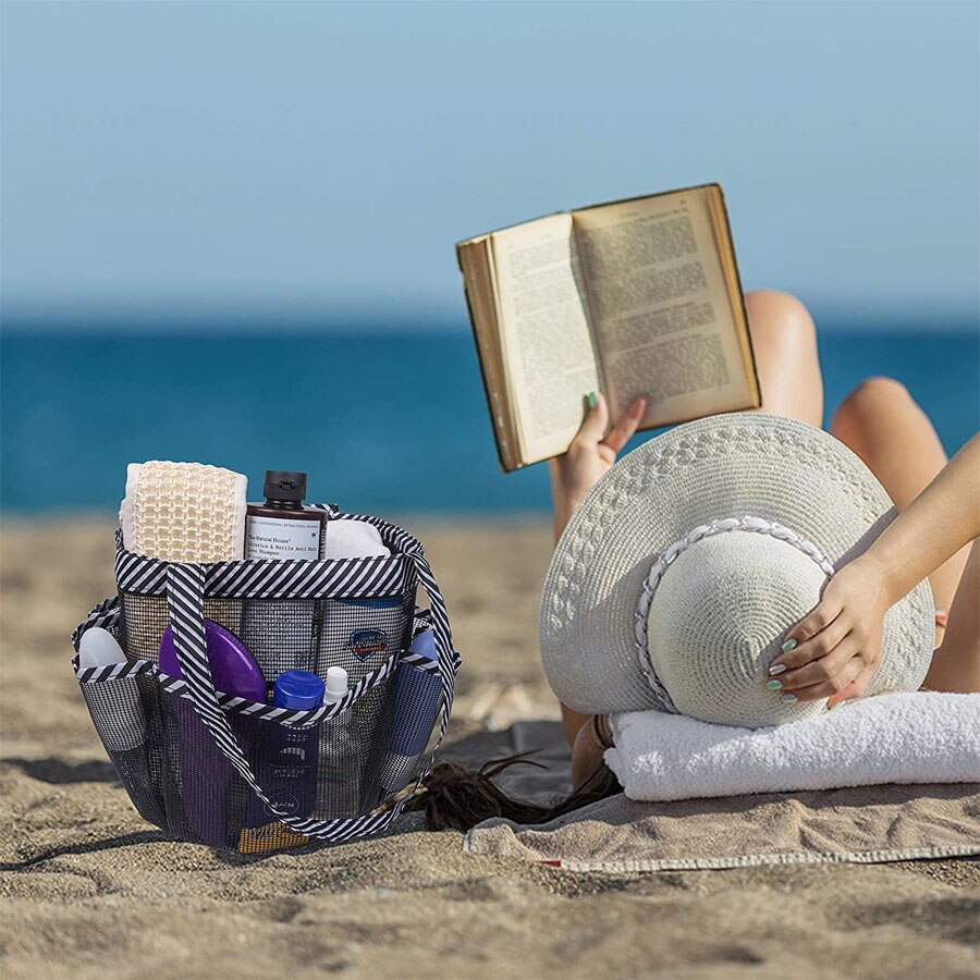 Mesh Shower Caddy tote for College Dorm Room Essentials, Hanging Portable Tote Bag Toiletry for Bathroom Accessories