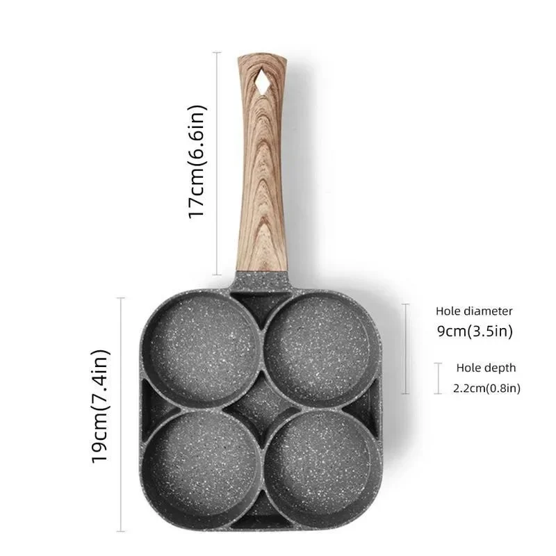 2023 Nuova padella per uova Padelle per pancake antiaderenti 4 tazze Pentole Padella per pancake Padella per uova adatta per fornello a gas Fornello a induzione