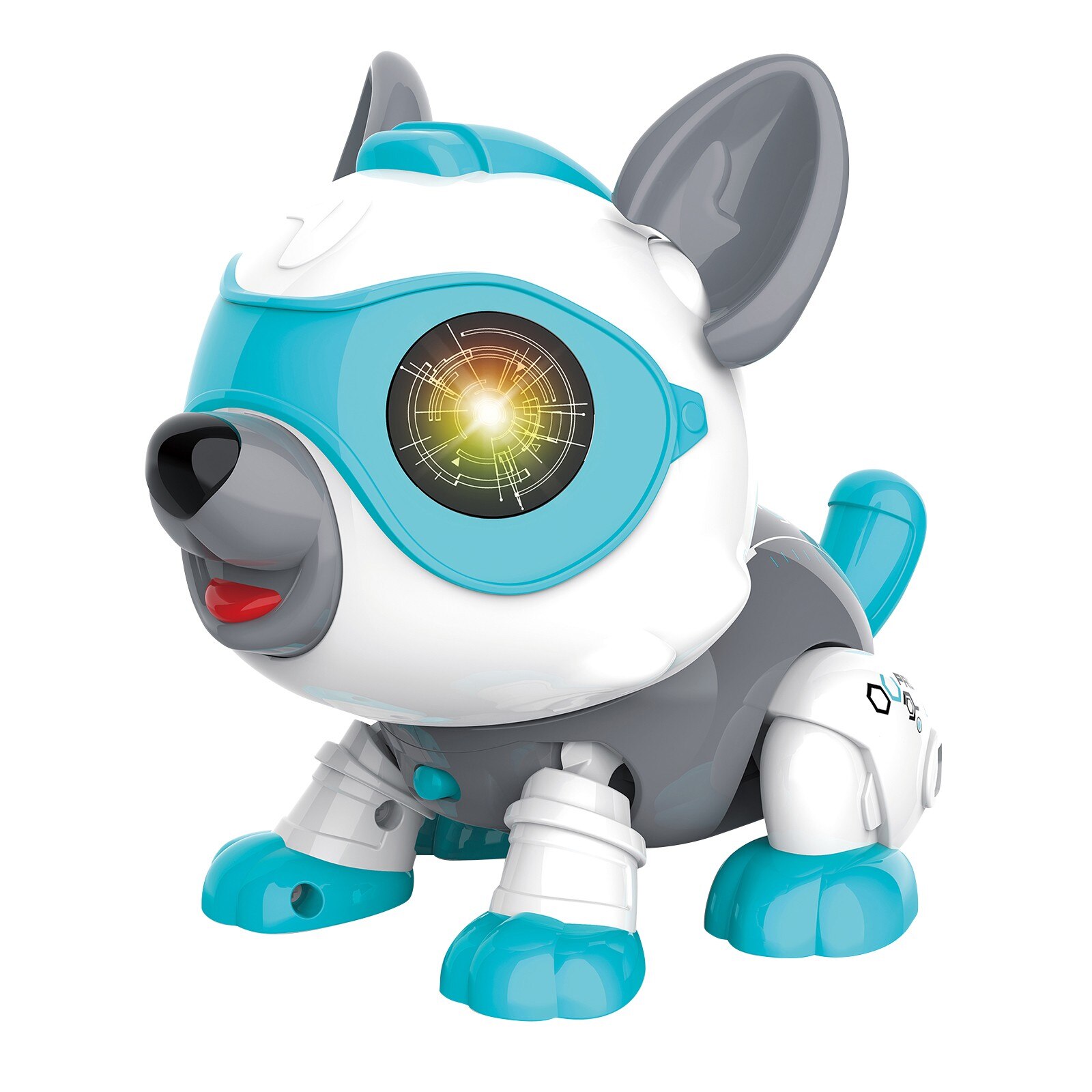 Perro Robot electrónica para perros y cachorros, Control de ladridos por voz, Control táctil, para niños: Azul