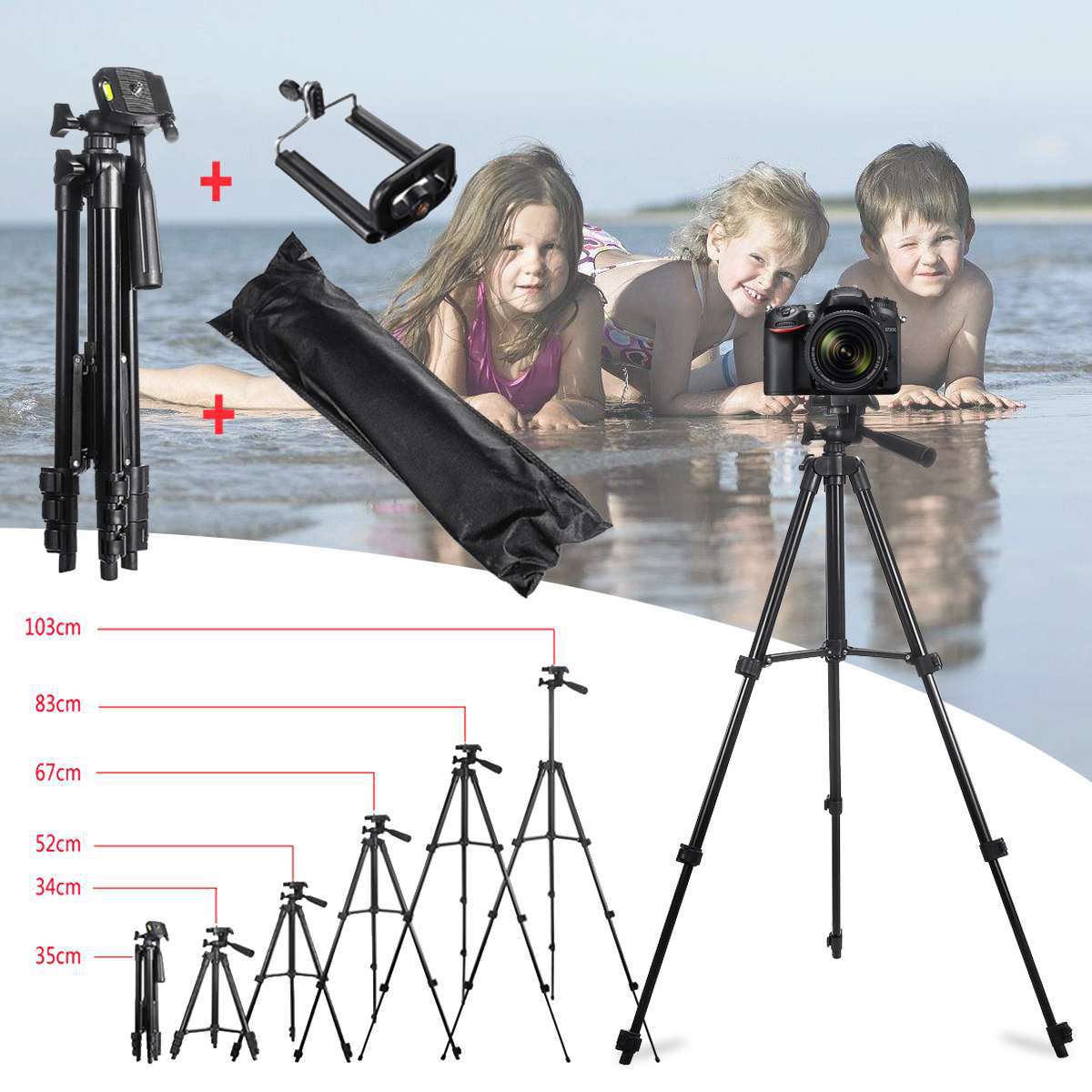 Utenrikshandel 3110 aluminiumslegering bluetooth bo selfie stativ mobiltelefon speilreflekskamera kamera fishin