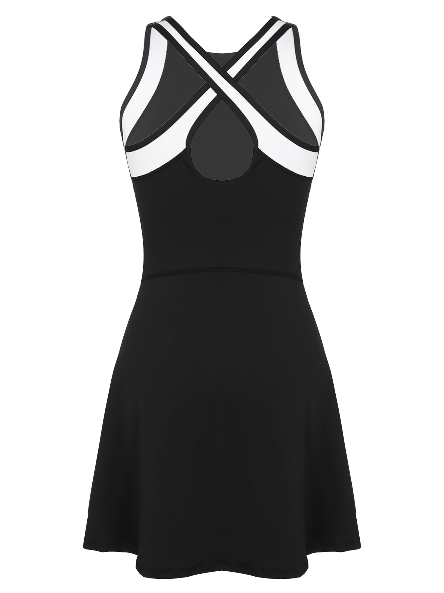 Snel Droog Vrouwen Tennis Jurk Golf Badminton Sportkleding Mouwloze Criss-Cross Back Sport Jurk Workout Moderne Dans Jurken