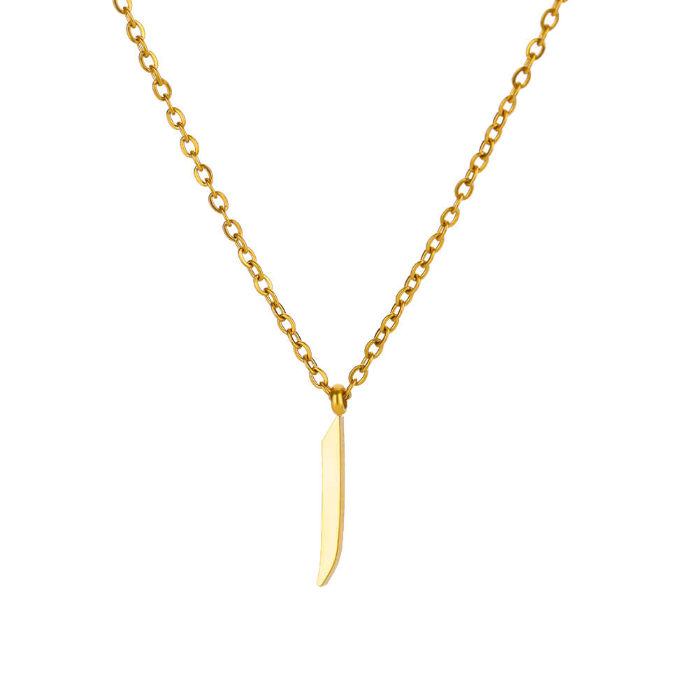 Collar del alfabeto árabe para mujer, gargantilla Simple de acero inoxidable con letras y nombre, amuleto de la suerte, joyería musulmana para mujer: Color dorado