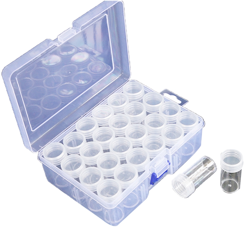Clear Plastic Bead Storage Containers Set Jars Diamond Painting Accessory Box Transparent Bottles for DIY Diamond Transparent B: 4