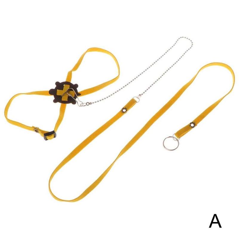 Harnais à corde de coton pour animaux domestiques, laisse, Cage de gerbille, fournitures, petit collier de Traction, corde aléatoire, couleur lézard, Hamster P X0s6: Light Yellow / S