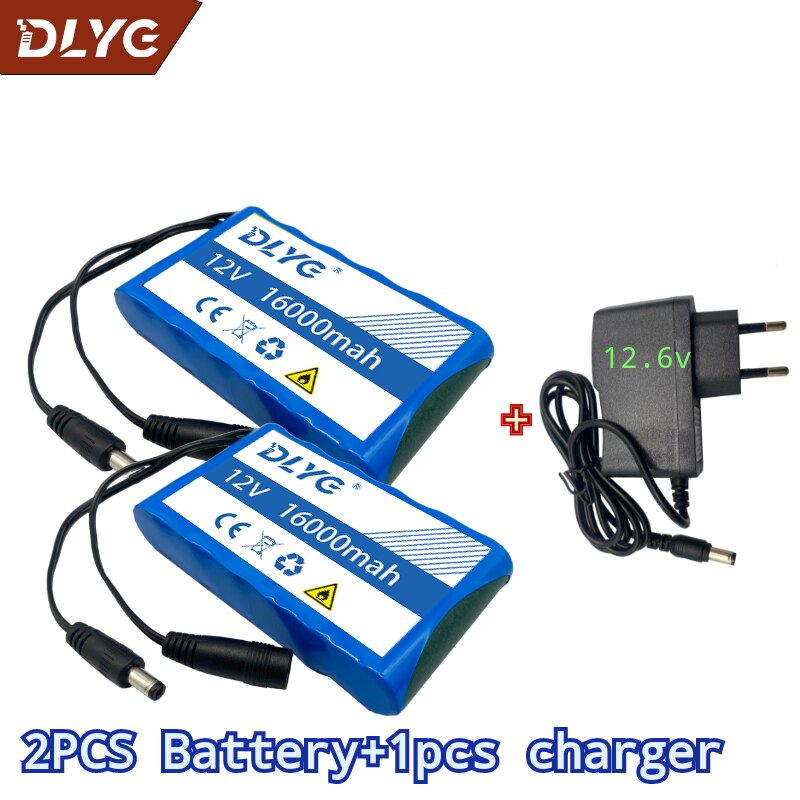 Super Portable12v6s1p16000mah Rechargeable Lithium Ion Battery Pack Capacity Dc Battery Pack12.6v Cctv Cam Monitor Charger Piles: Red