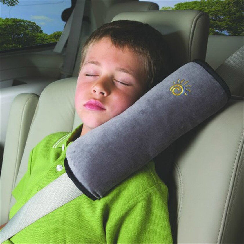 Baby børnesikkerhedsrem 28 x 9 x 12cm mikro-ruskind stof bilsele bælte pude skulderbeskyttelse bil-styling: Grå