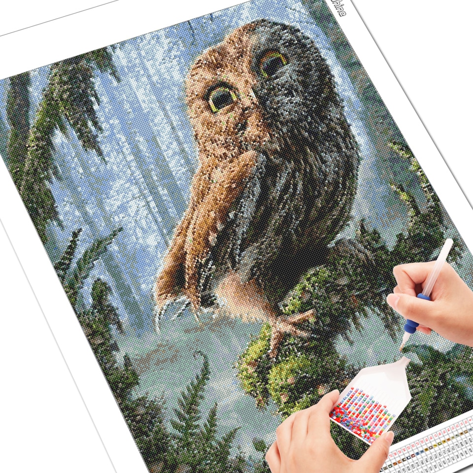 Evershine 5d diy diamant mozaïek uil handgemaakte ... – Grandado, image size:960x960