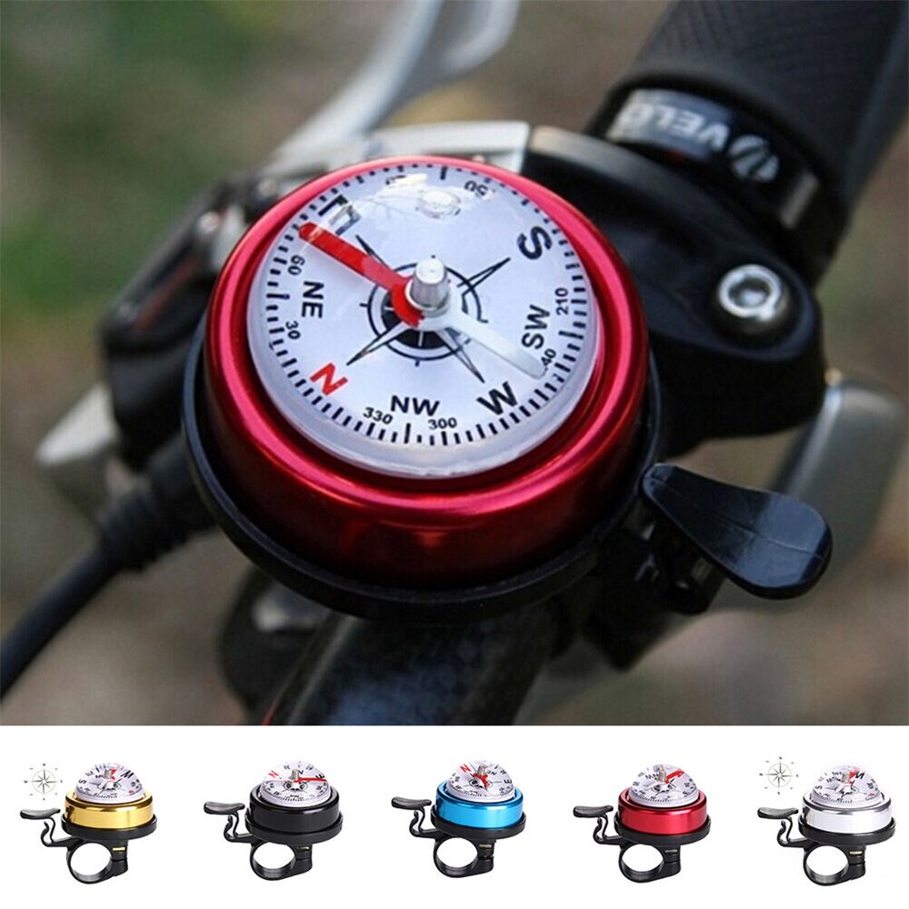 Compass Decoration Bicycle Ring Bell Outdoor Road Mountain Bike Handlebar Horn Bell Safety Drive Cycling Bell Alarm