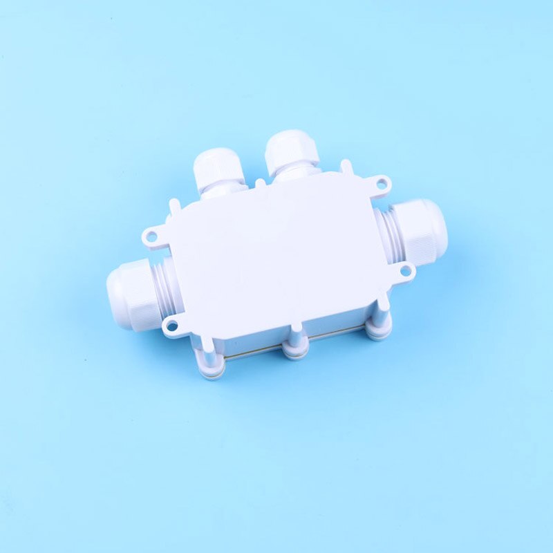 IP68 Black White Transparent Waterproof Plastic Outdoor Cable Wire Connector Gland Electrical 4-Cable Junction Box with Terminal: Type 1  FSH0040