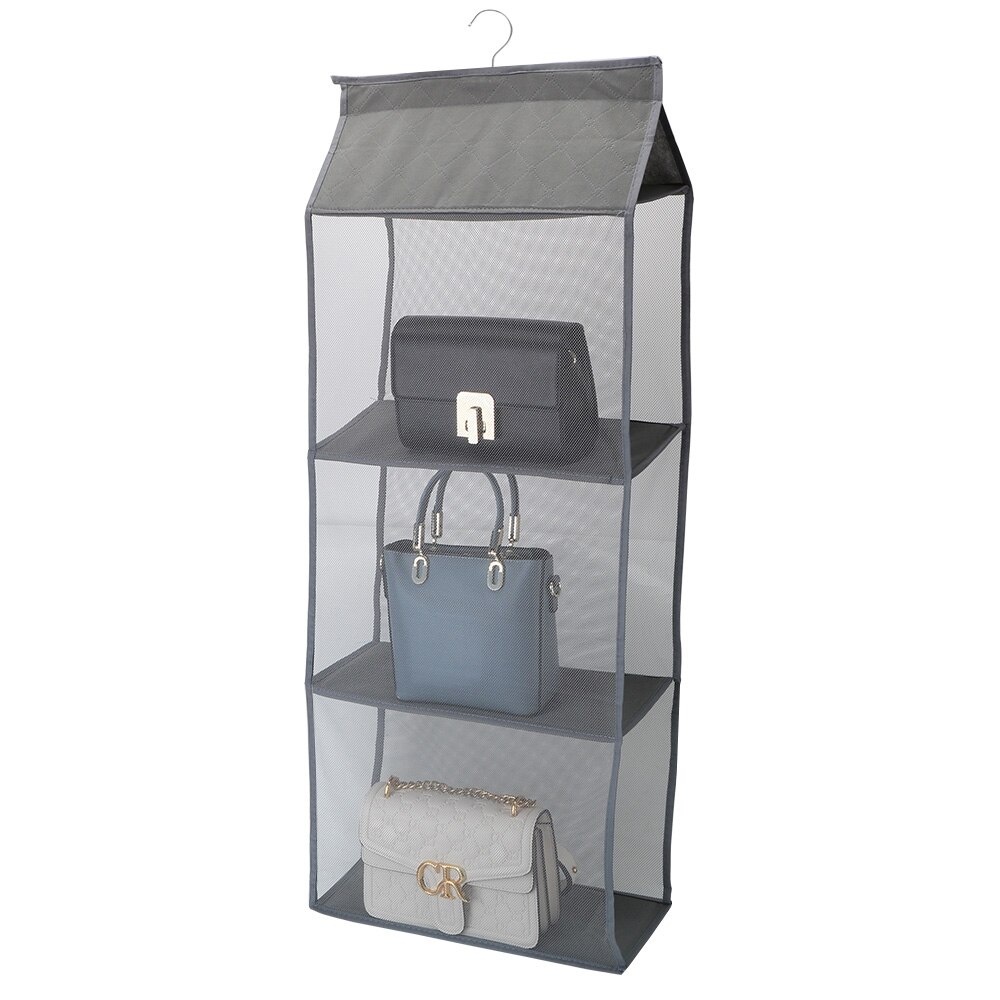 Vipo Closet Hanging Shelf 10-Shelf Collapsible Hanging Accessory Organizer, Breathable Material, for Clothes Storage and Accessories&Handbag Organizer,Shoe,Toys (Organizer Box)