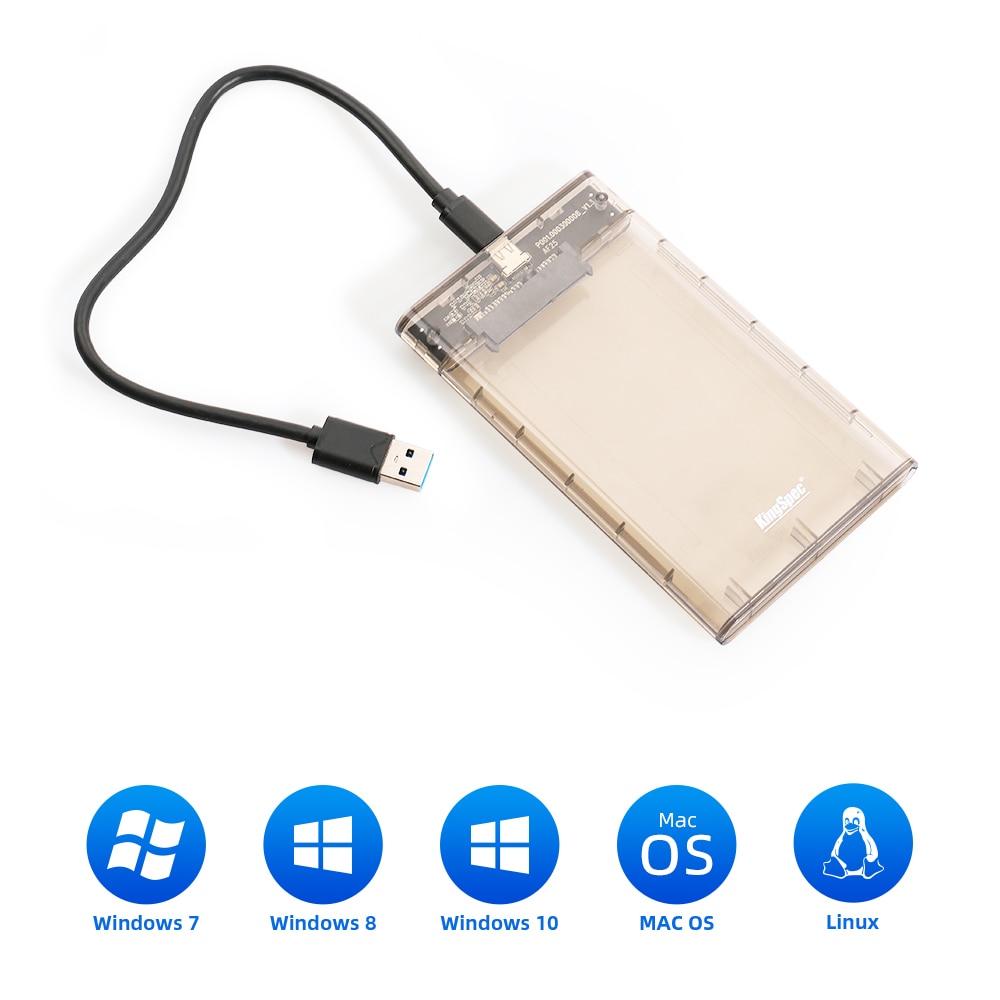 Kingspec-estojo para hdd 2.5 sata, capa para disco rígido com adaptador usb, hd externo