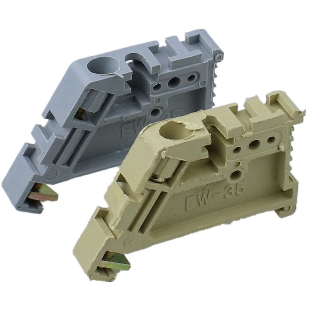 10pcs/lot EW-35 universal terminal blocks ending/end stoper DIN Rail End Screw Clamp Terminal Fixed Block Grey