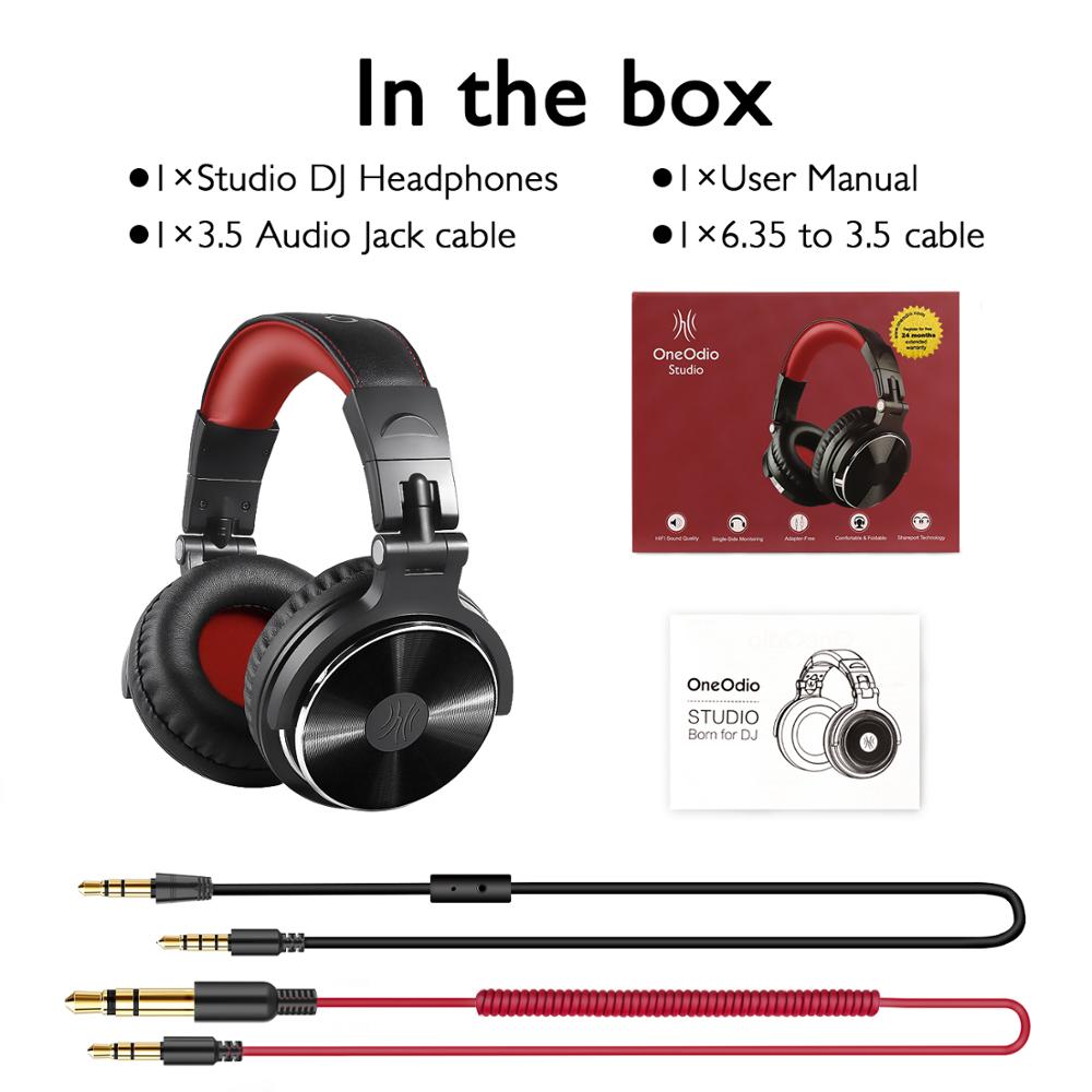 Oneodio Profi-10 Studio DJ Kopfhörer Über Ohr verdrahtet HiFi Kopfhörer Spielen Headset Mit Mikrofon Für PC Telefon: Profi-10 rot