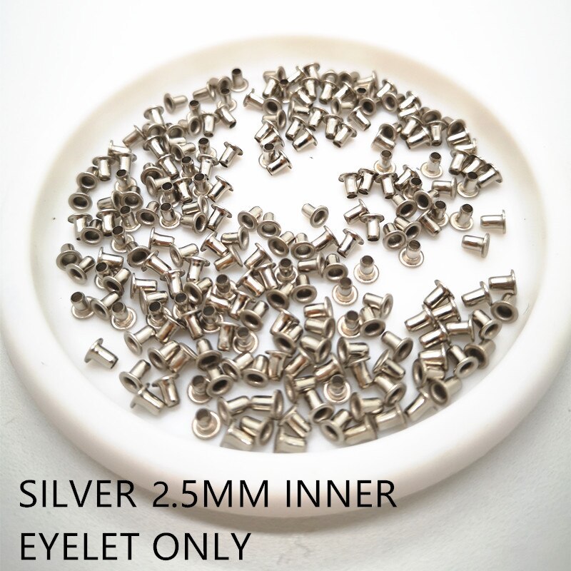 Mini Ösen Niet-Tasche Dekorative Huhn-Eye-Schnalle MINI 400 stücke mit Werkzeug-Kits: 2.5mm silver
