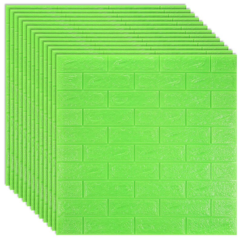 3D Wall Stickers Self-adhesive Wallpaper Brick Panels Waterproof Living Room Kitchen TV Backdrop Decor Bedroom Home Decoration: Light Green