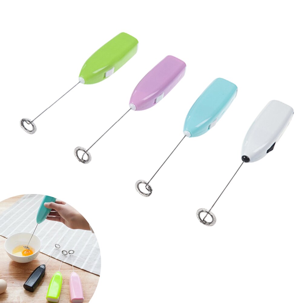 Mini Stainless Steel Electric Milk Frother Handheld Foamer Coffee Maker Egg Beater Chocolate Stirrer Portable Whisk Mixer Tool