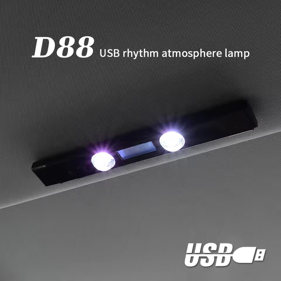 Lámpara LED de ambiente para coche, Control inalámbrico por voz, luz de estrella de techo RGB, carga USB, luces ambientales decorativas para Interior de coche