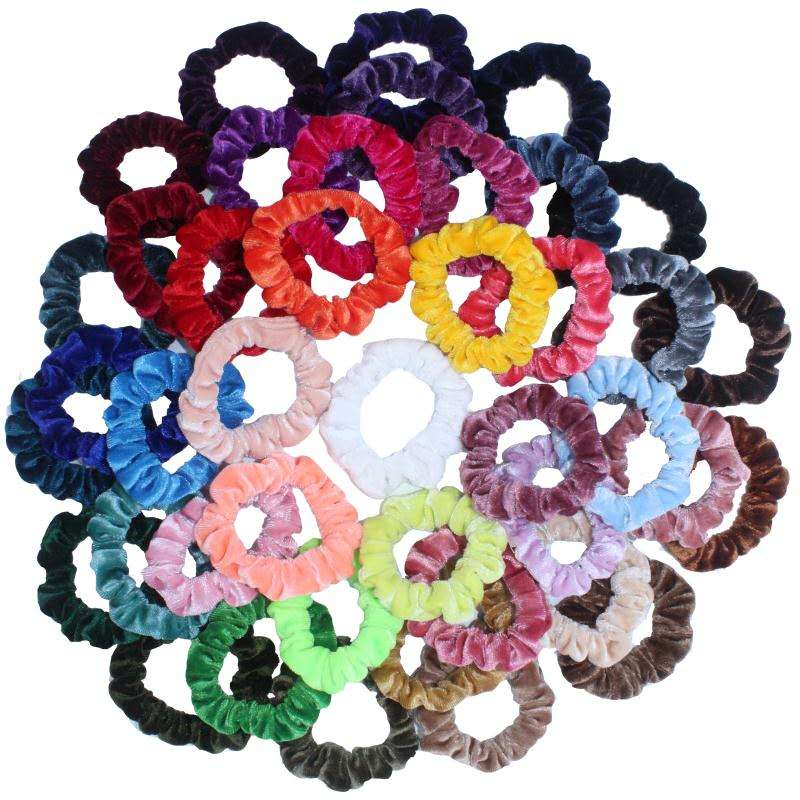 Paquete de Scrunchies del pelo de terciopelo para niña, bandas elásticas para el pelo, conjunto de soporte para cola de caballo, accesorios para el cabello, sólido, sin arrugas, 10/6 Uds./lote