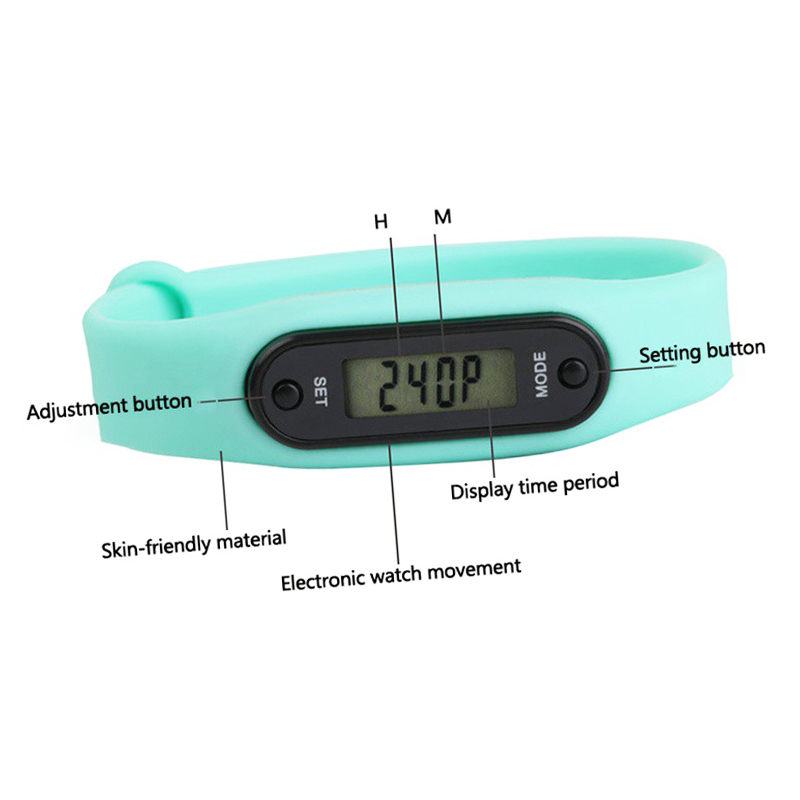 Podómetros de banda de silicona LCD Digital para muñeca, para correr, pisar, para adulto, deporte, Fitness, multifuncional, para caminar, contador de distancia
