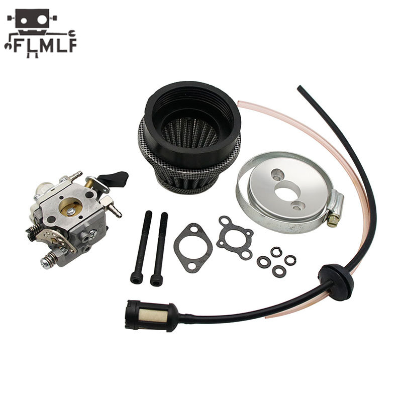Filtro de aire para coche Rc + carburador + tubo de combustible de motor de 23CC ~ 58CC para 1/5 Hpi Rofun Km Rovan LT Baja FG ZENOAH CY RCMK GoPed Redcat