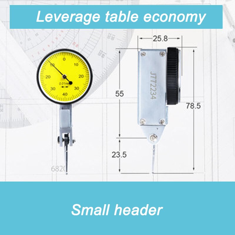 Measuring Instrument Magnetic Dial Indicator Test Indicator Accuracy 0.01mm Dial Indicator Shockproof Precision Indicator: white