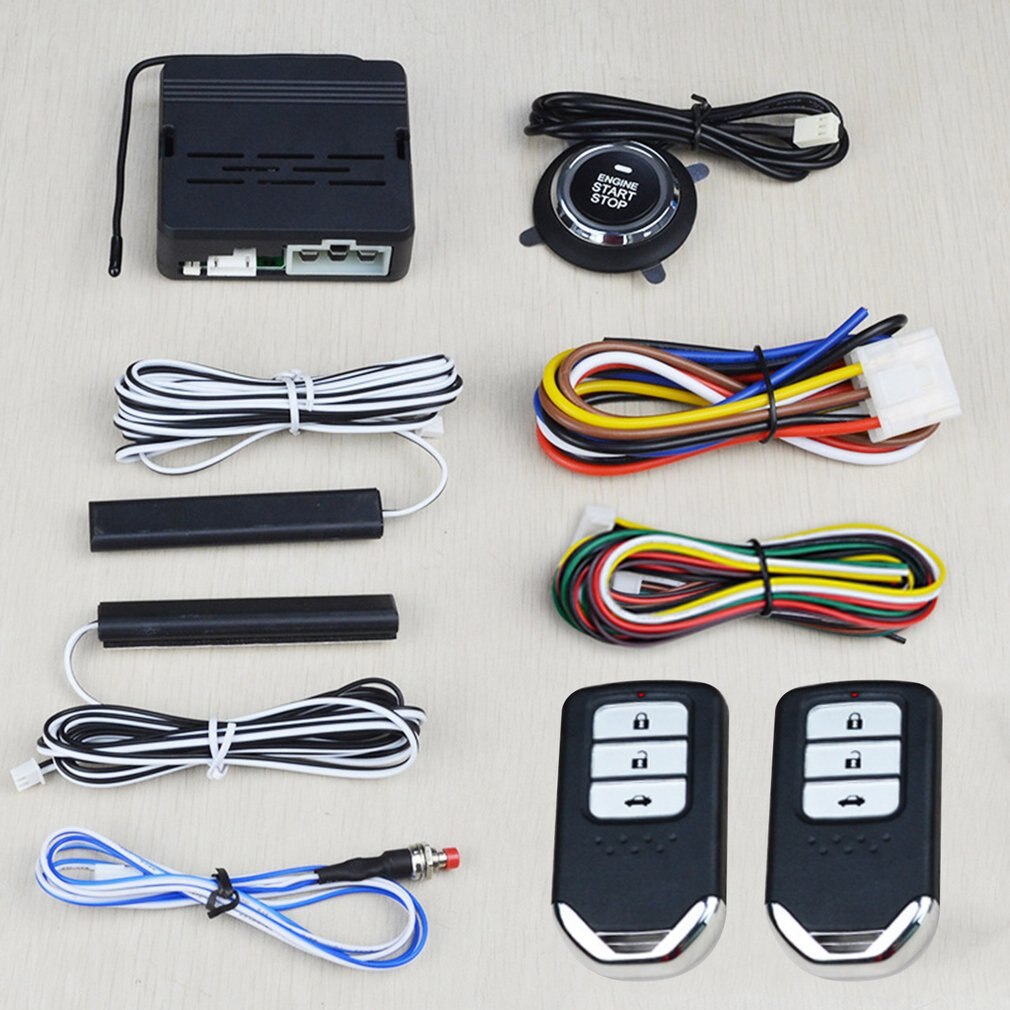 Original Car Keyless Entry System One Button Universal Start Vibration Alarm Pke 12V Remote Control Induction Starter