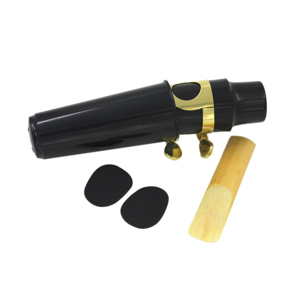 High Plastic Alto Sax Saxophone Mouthpiece Plastic with Cap Metal Buckle Reed Mouthpiece Patches Pads Cushions