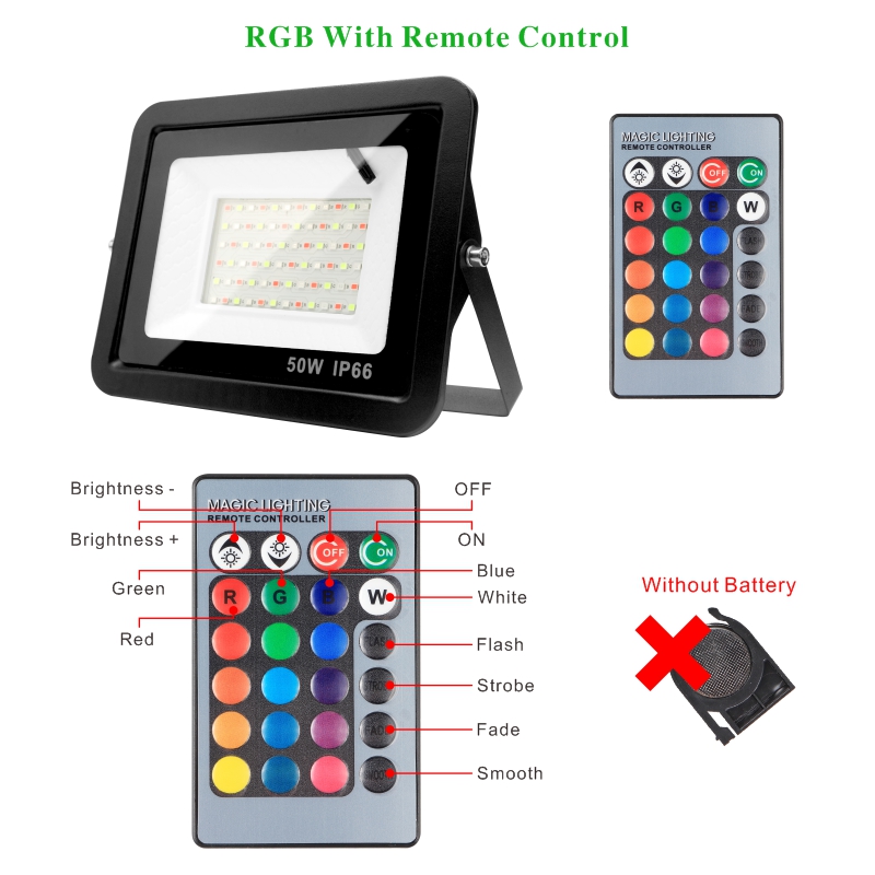 30W 50W 100W RGB Flutlicht Lampe draussen AC220V Garten Beleuchtung Flutlicht Wasserdicht Reflektor LED RGB Scheinwerfer mit Fernbedienung