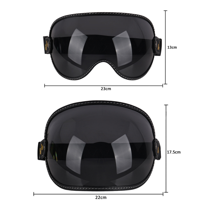 SOMAN – demi-casque de moto, rétro, visage ouvert, Vintage, bouclier à bulles, visière, lentille, lunettes de soleil, accessoires