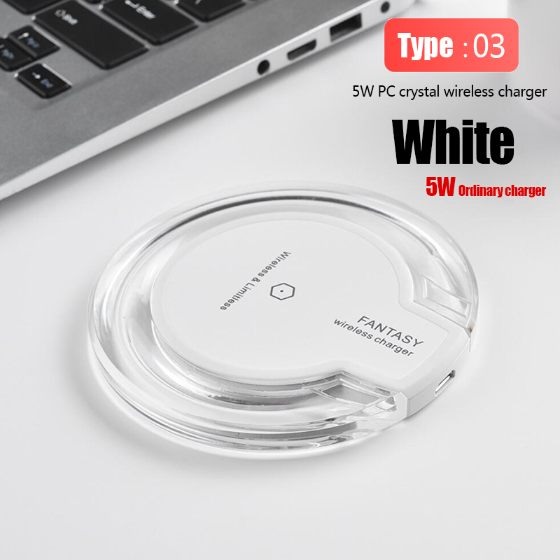 Qi Wireless Charger Pad 10W Fast Charging for Samsung S20 S10 Note 10 iPhone 11 Pro Xs Max X 8 Plus Metal Wireless Quick Charge: Type 3 K9 White