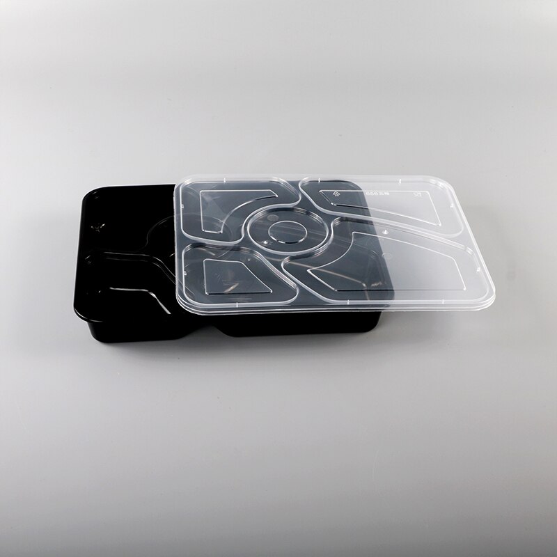 five compartment 658 plastic food container: Default Title