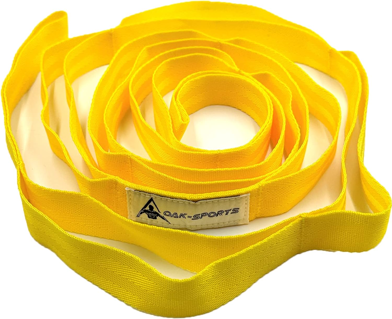 Correa de estiramiento Correa de yoga con bucles, correas elásticas para fisioterapia, correa de ejercicio no elástica para Pilates, danza: YELLOW