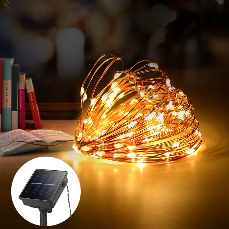 5/10/20m jul led ljus dekoration utomhus solenergi sträng ljus usb krans fairy lights bröllopsfest belysning