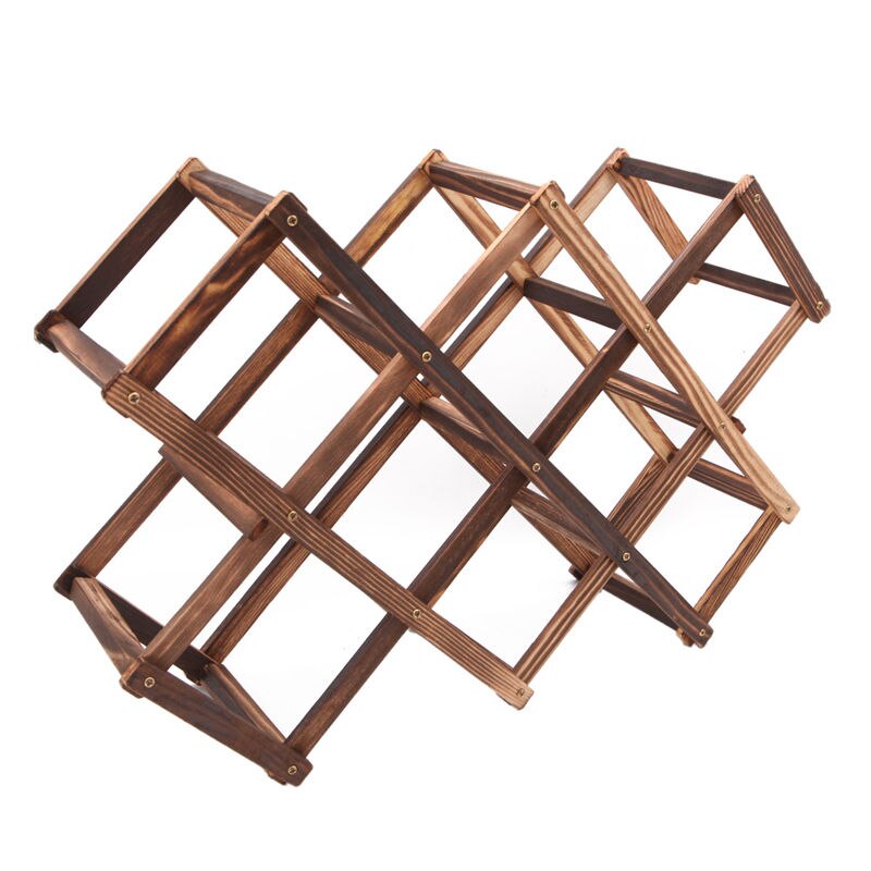 Houten Rode Wijn Rack 6 Fles Mount Keuken Houder Tentoonstelling Organizer: Carbonized Wood 10