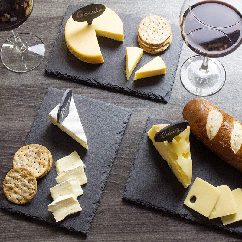 8 Stuks Kaas Markers Slate Labels Natuurlijke Leisteen Etiketten Voor Cake Boards Wasbare Mini Krijtbord Labels Tafel Decoratie