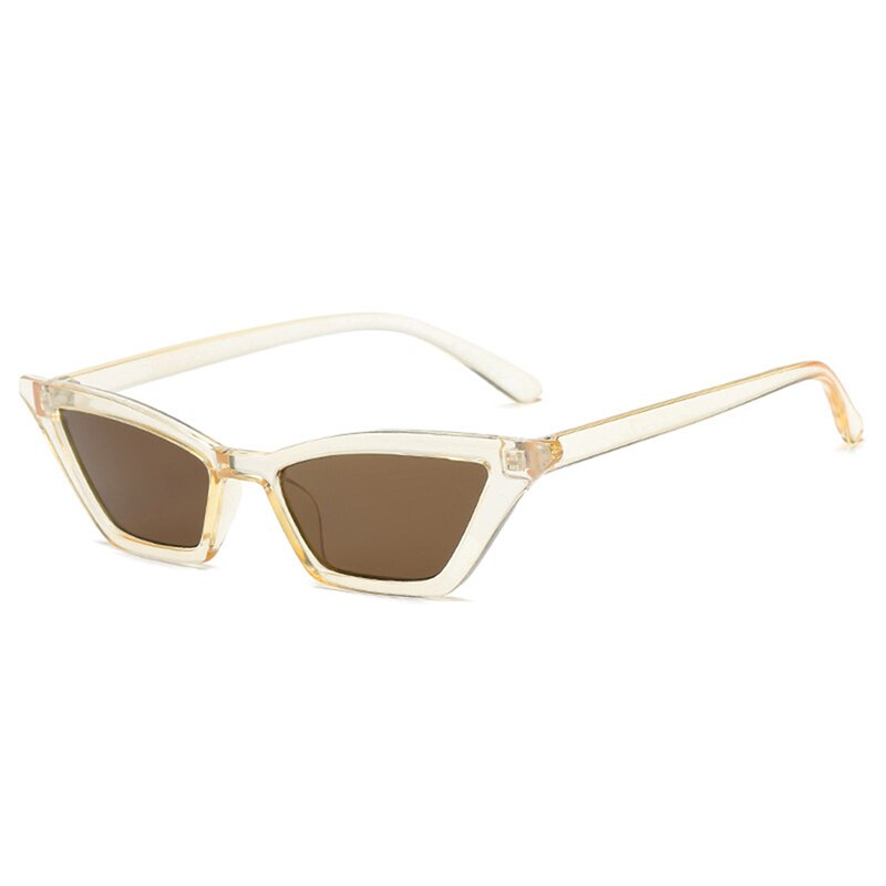 Naiset vintage cat eye aurinkolasit pieni kehys  uv400 aurinkovarjoja street eyewear luksus trendikkäitä aurinkolasit: Samppanja