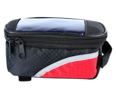 Waterdichte Fietsen Mountainbike Fiets Voorframe Pannier Tube Bag Voor Telefoon: Rood