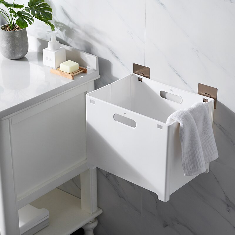 Wasmand, opvouwbare wasmand, multifunctionele opbergdoos, wit/grijs