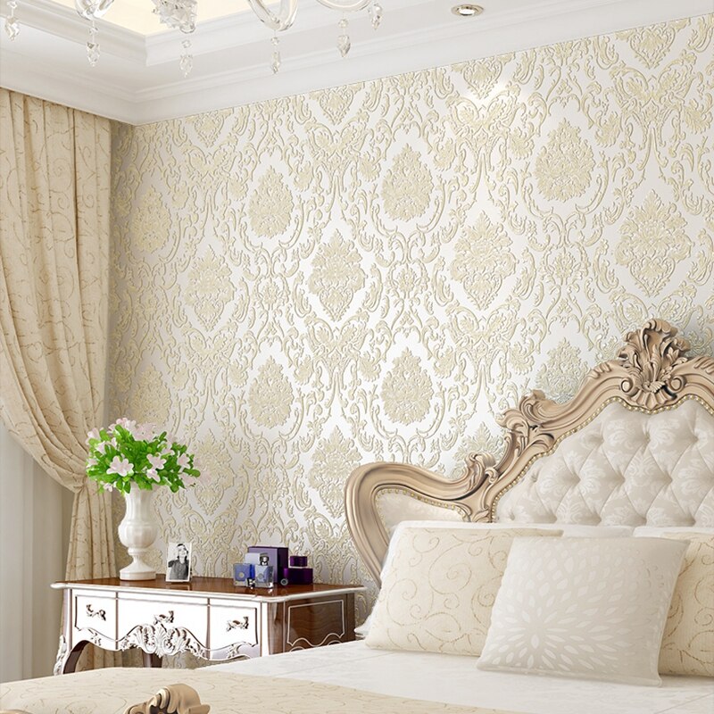 Papier peint 3D gaufré, damassé moderne, décoration d'interieur pour chambre à coucher, salon: WP67101