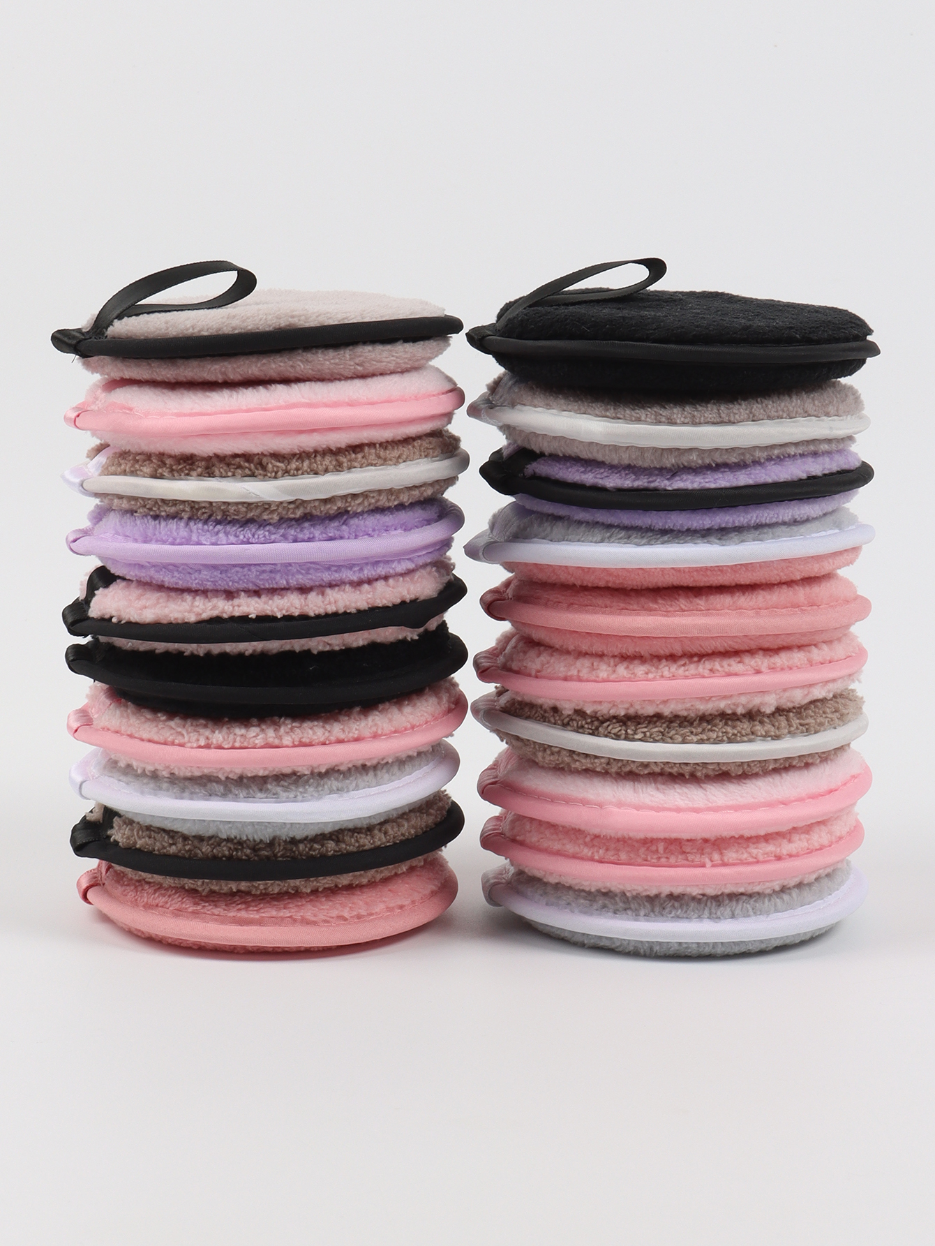 Random Slacker Paquete de 5-10-20 esponjas reutilizables para lavar la cara de doble cara, redondo. Maquillaje de base de doble uso seco y húmedo sin látex Cr: Blanco