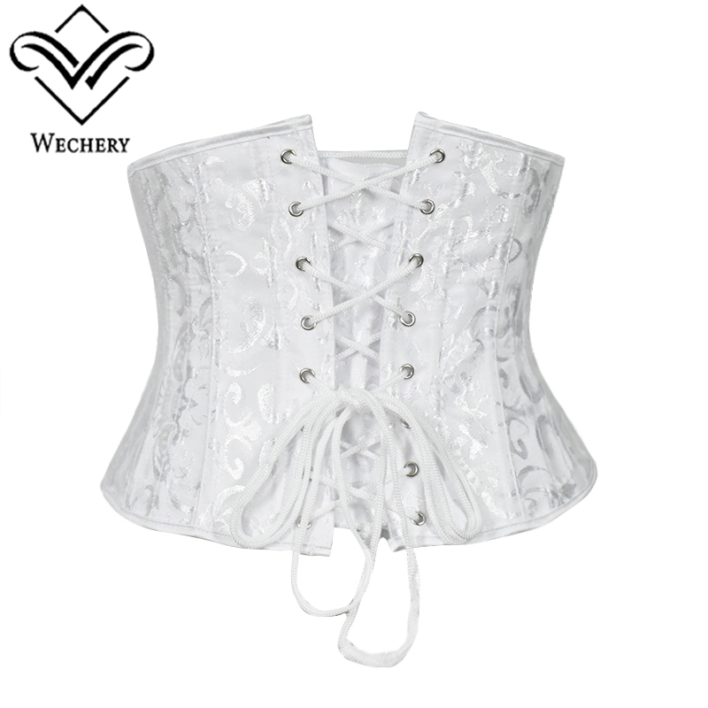Corsé debajo del busto blanco y negro para mujer, cinturón de talla grande, fajas cortas deshuesadas de acero, moldeadores de cintura adelgazantes, corpiño de ropa gótica