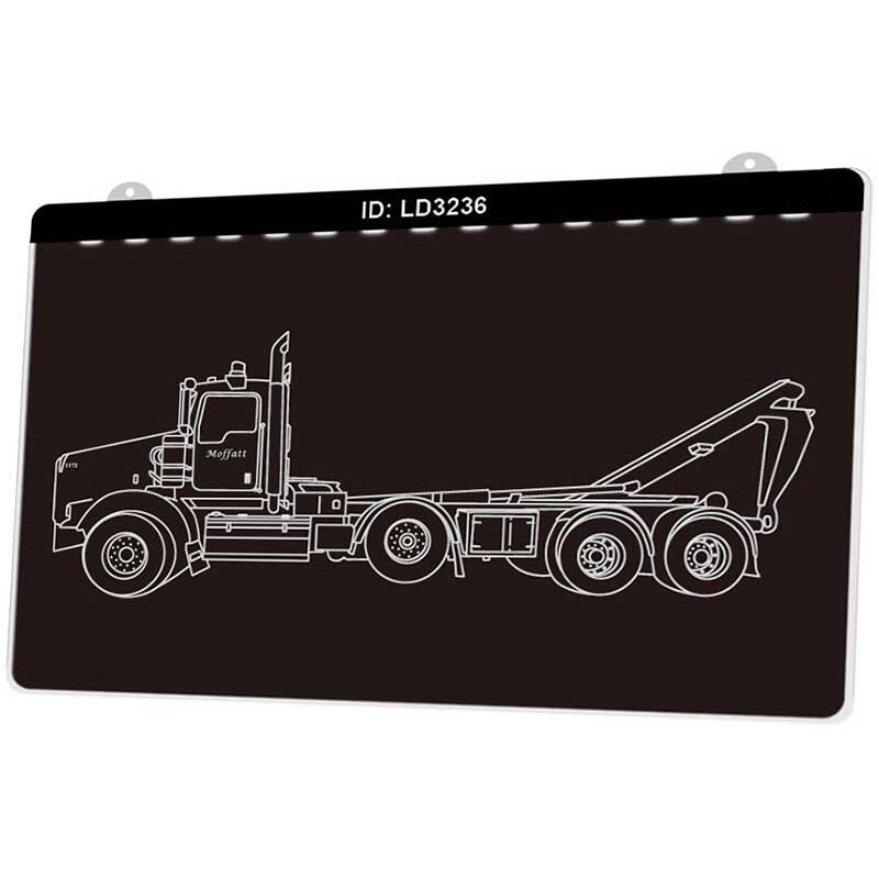 Ld3236 zware vrachtwagens 3d graveerbare led-lichtborden meerdere kleuren gratis verkoop