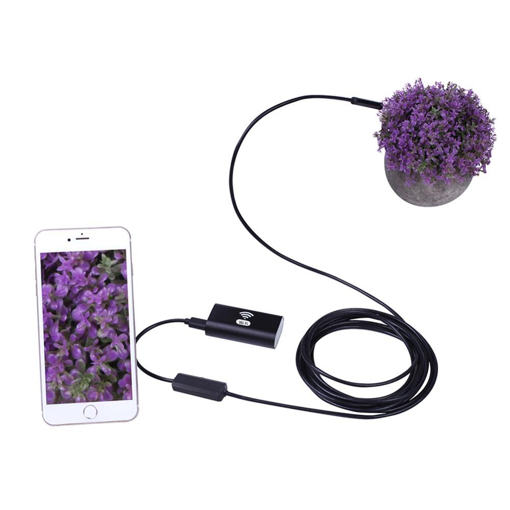Caméra d'endoscope WiFi sans fil IP67, HD 720P, serpent avec 6 LED pour connexion de téléphone portable