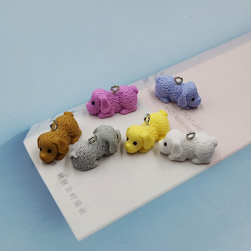 10Pcs Mooie Puppy Hond Pekinees Charms Leuke Dier Hars Hangers Charm Diy Oorbel Armband Sieraden Maken Accessoires C620