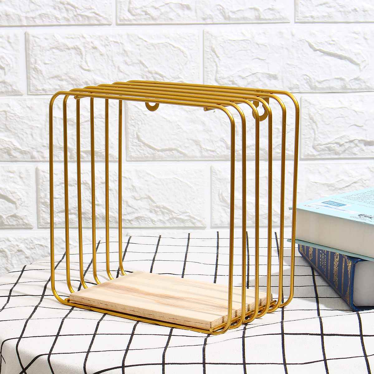 Estante decorativo de Metal de estilo nórdico estante de almacenamiento redondo estantes de decoración de pared del hogar maceta con adornos soporte estante