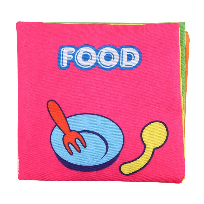 Doek Baby Intelligentie Ontwikkeling Leren Foto Cognize Boek Voor Kinderen Leren Geluid Boeken In Engels: Food
